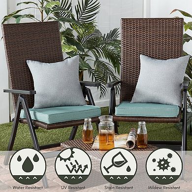 Greendale Home Fashions 2-piece Outdoor Square Chair Pad Set