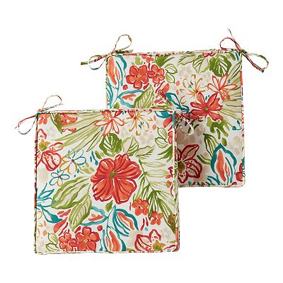 Greendale Home Fashions 2-piece Outdoor Square Chair Pad Set