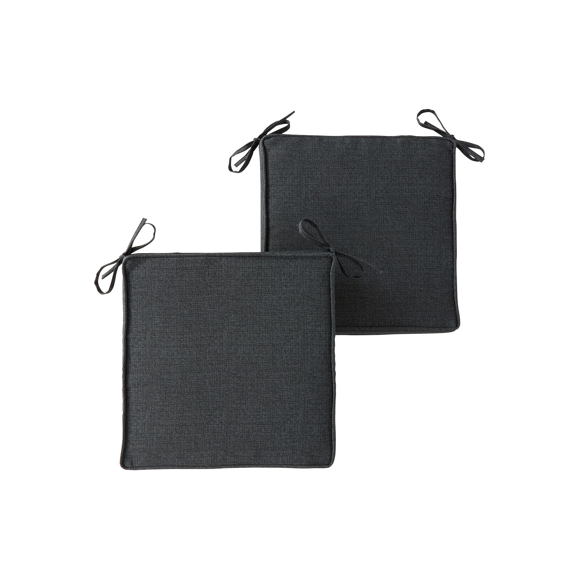 Greendale Home Fashions 2-piece Outdoor Square Chair Pad Set, Black