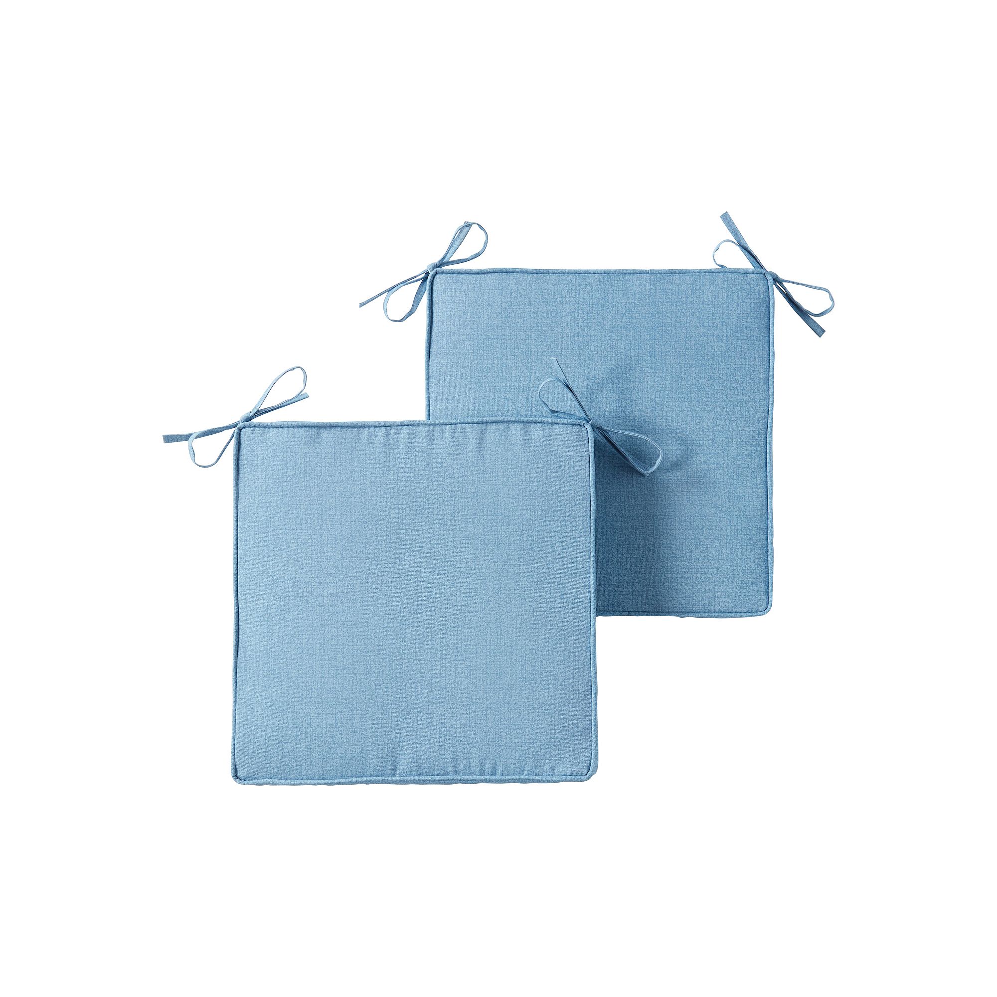 Greendale Home Fashions 2-piece Outdoor Square Chair Pad Set, Blue