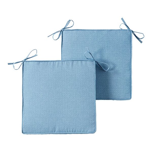 Greendale Home Fashions 2-piece Outdoor Square Chair Pad Set - Denim