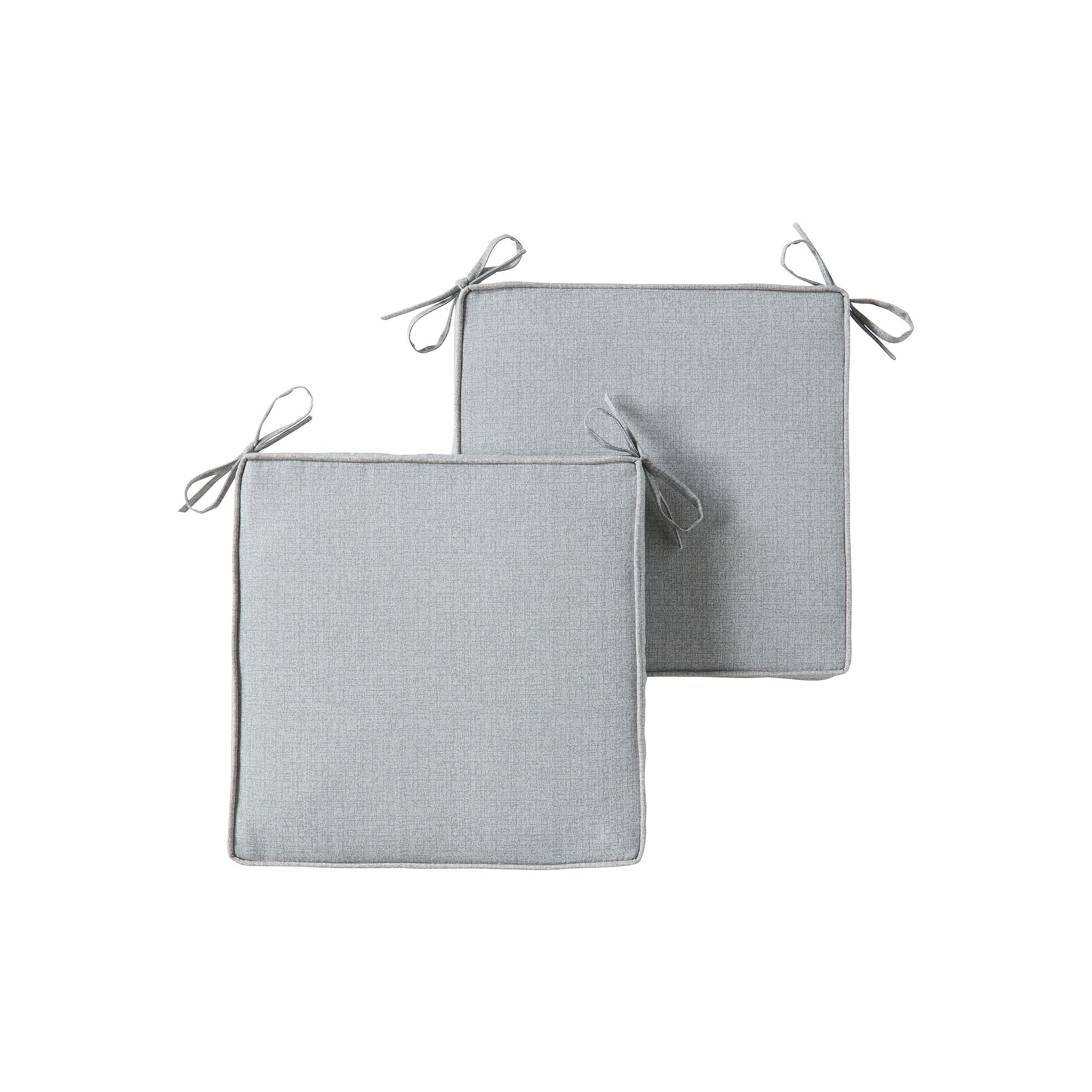 Greendale Home Fashions 2-piece Outdoor Square Chair Pad Set, Grey Gray