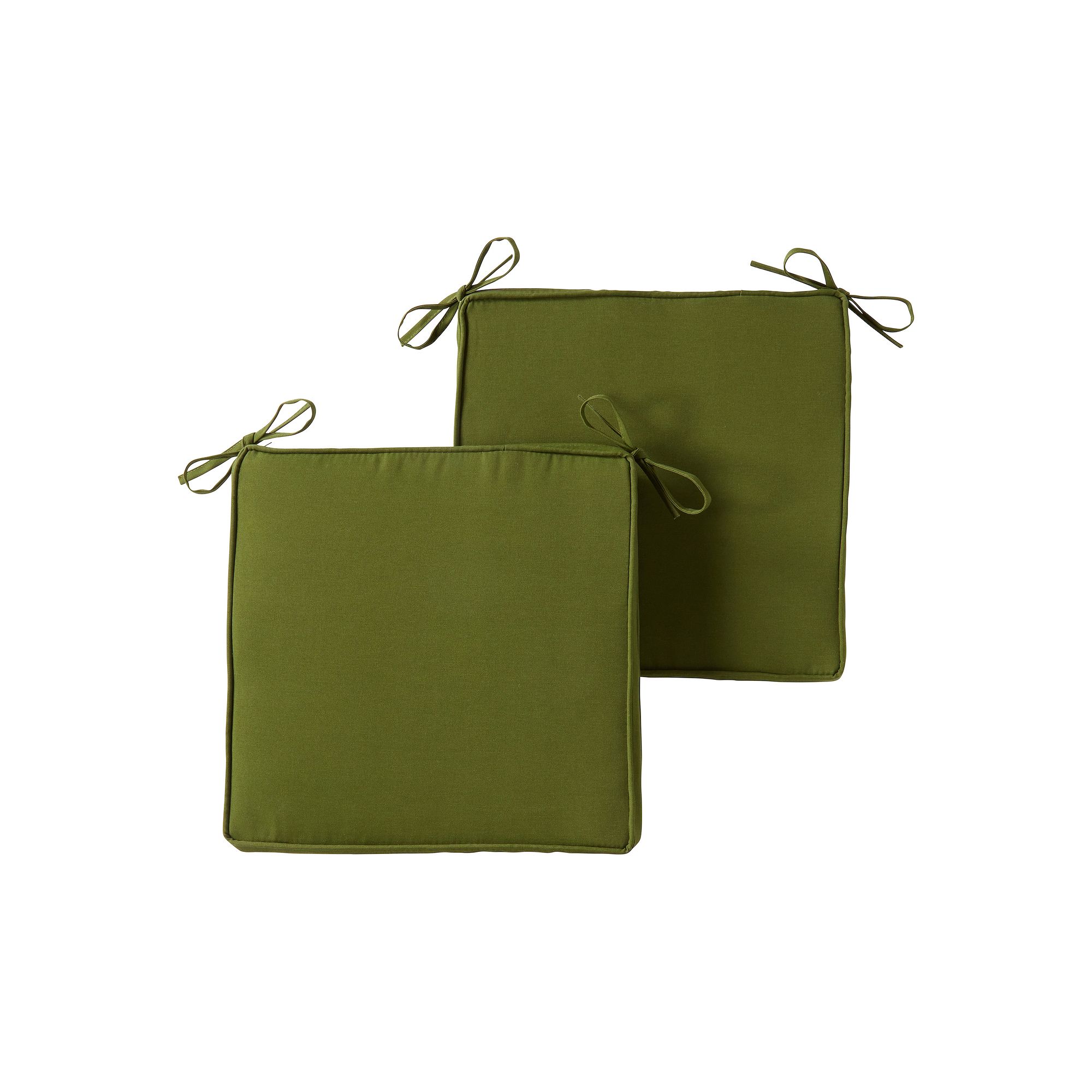 Greendale Home Fashions 2-piece Outdoor Square Chair Pad Set, Hunter Green