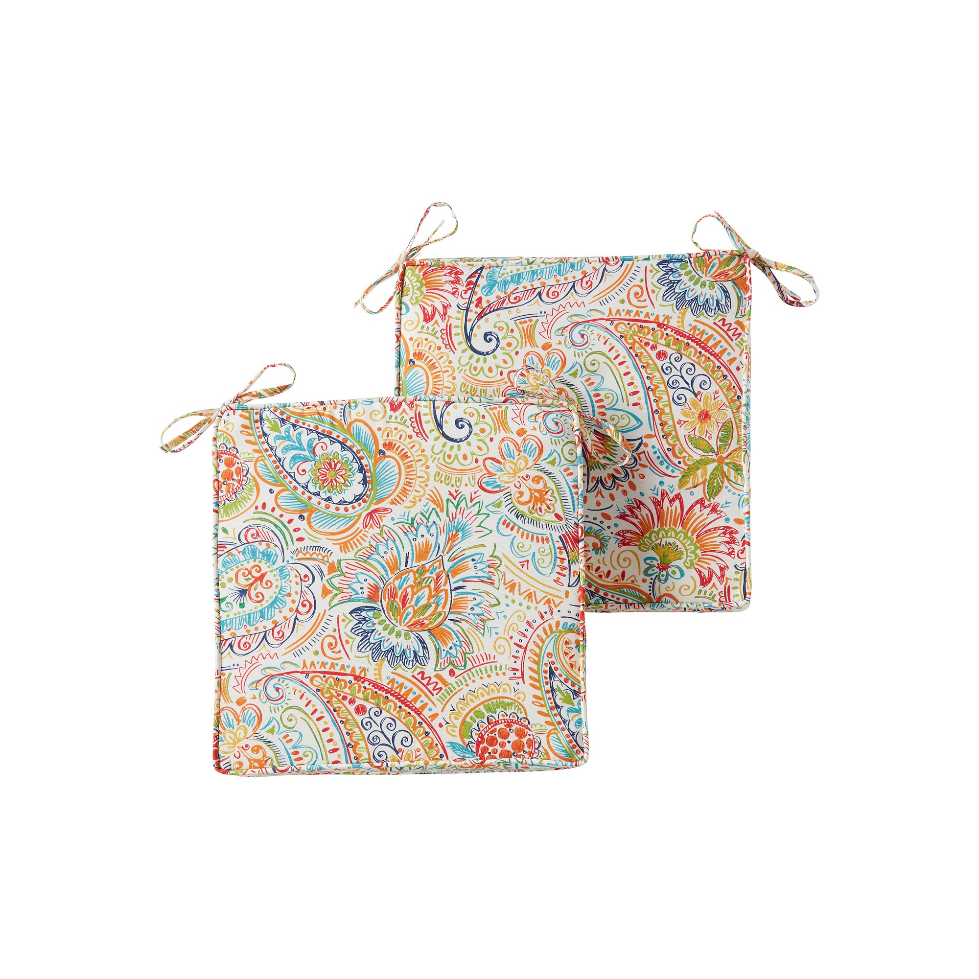 Greendale Home Fashions 2-piece Outdoor Square Chair Pad Set, Jamboree
