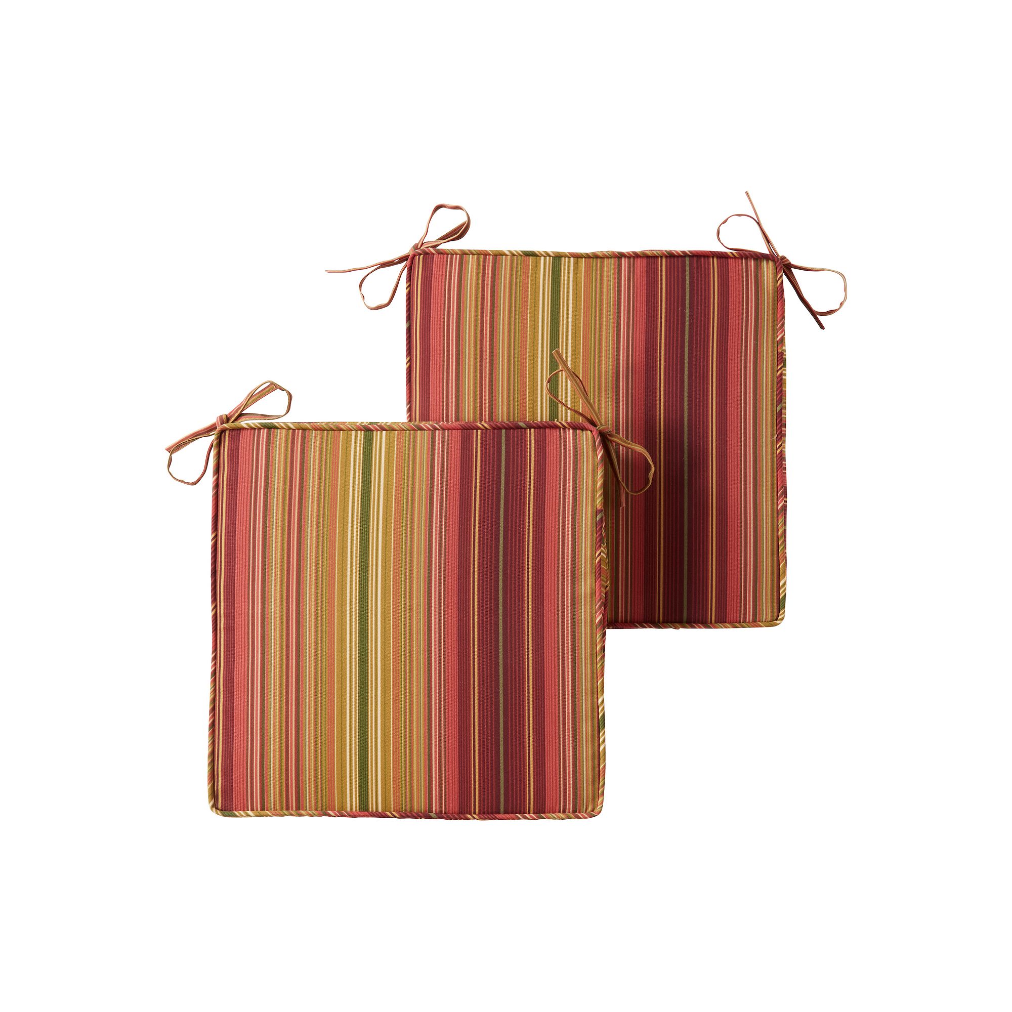 Greendale Home Fashions 2-piece Outdoor Square Chair Pad Set, Kinnabari Str