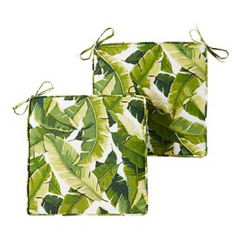 Greendale Home Fashions 2 pc Outdoor Square Chair Pad Set