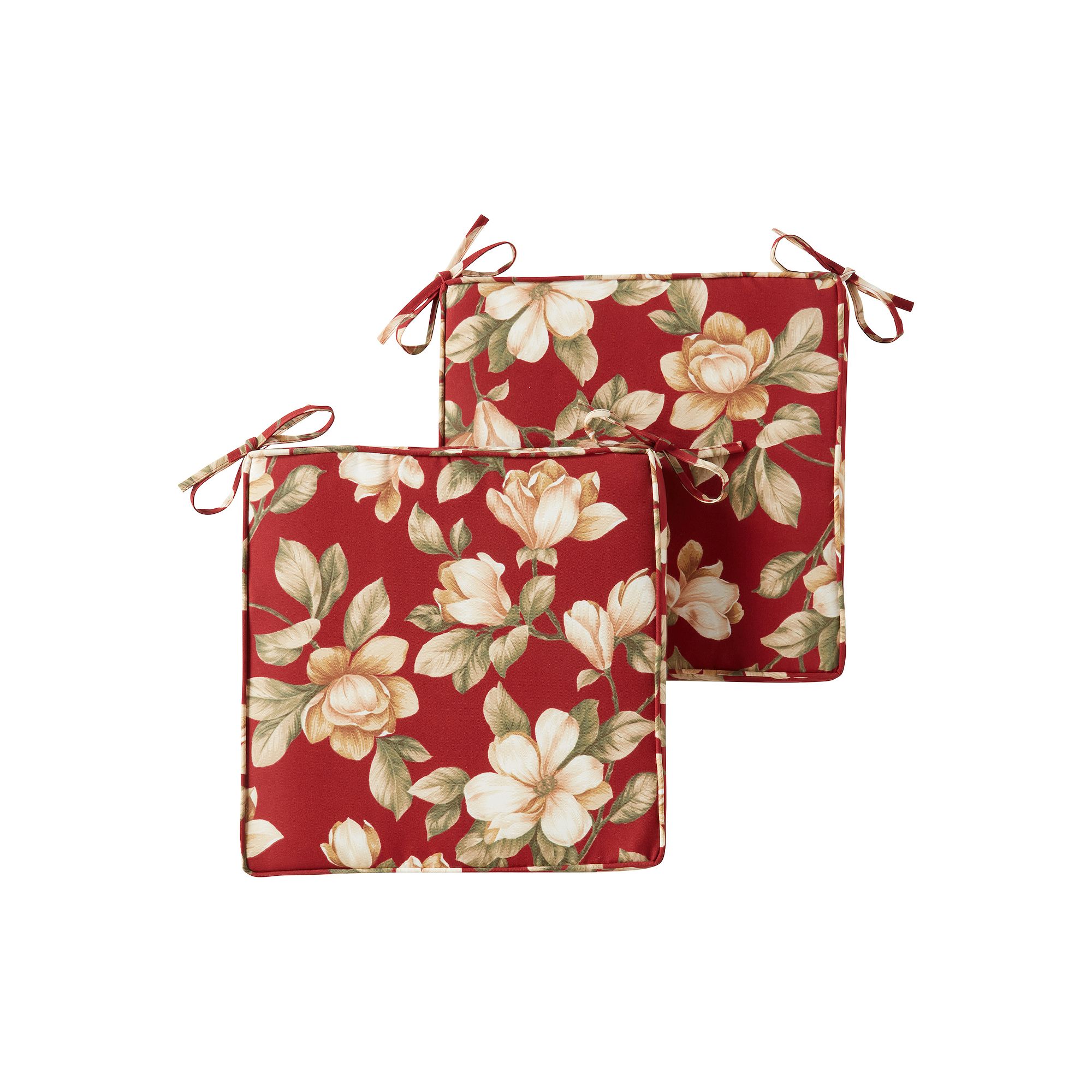 Greendale Home Fashions 2-piece Outdoor Square Chair Pad Set, Roma Floral
