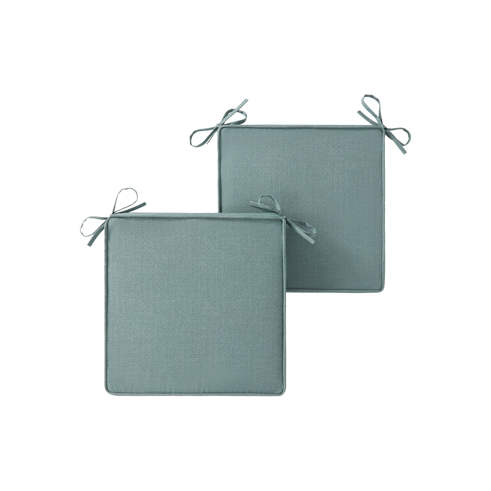 Greendale Home Fashions 2-piece Outdoor Square Chair Pad Set, Seaglass