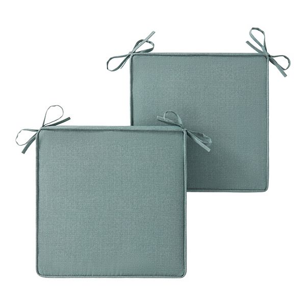 Greendale Home Fashions 2-piece Outdoor Square Chair Pad Set - Seaglass