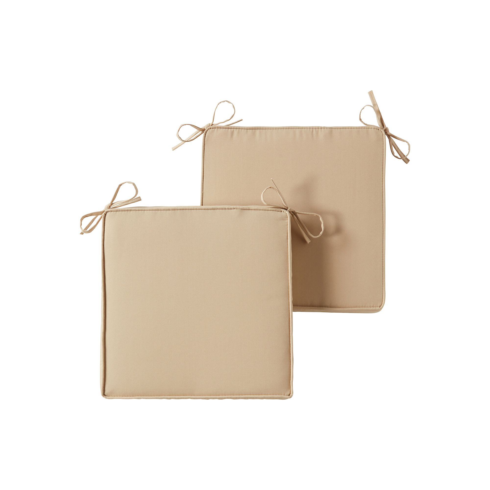 Greendale Home Fashions 2-piece Outdoor Square Chair Pad Set, Grey