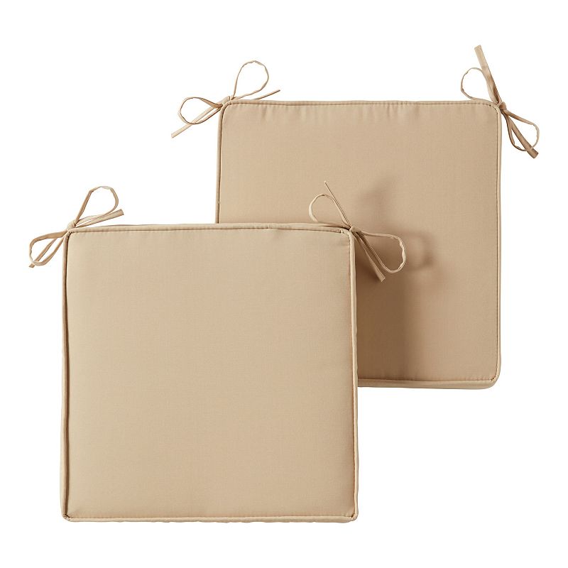 Greendale Home Fashions 2-piece Outdoor Square Chair Pad Set, Grey
