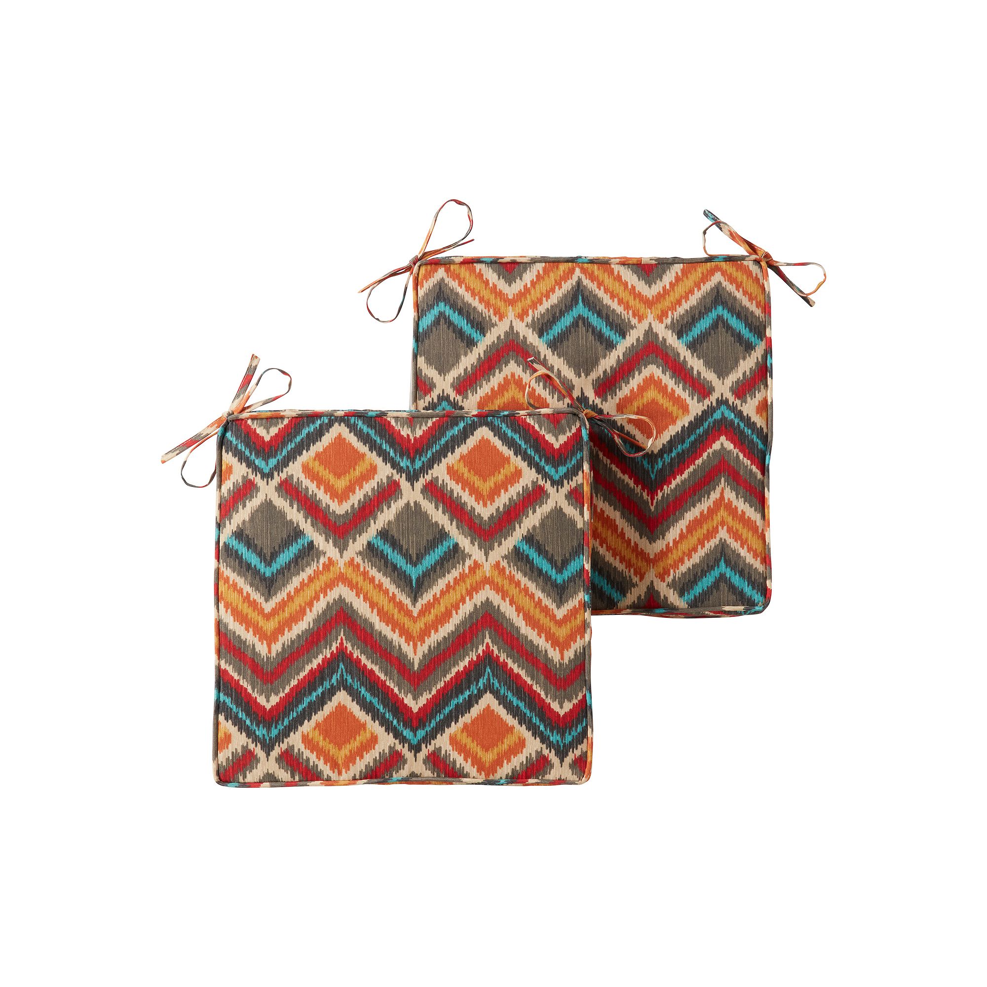 Greendale Home Fashions 2-piece Outdoor Square Chair Pad Set, Surreal