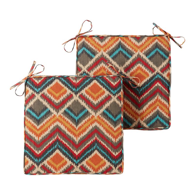 Greendale Home Fashions 18  x 18  Surreal Square Outdoor Chair Pad (Set of 2)