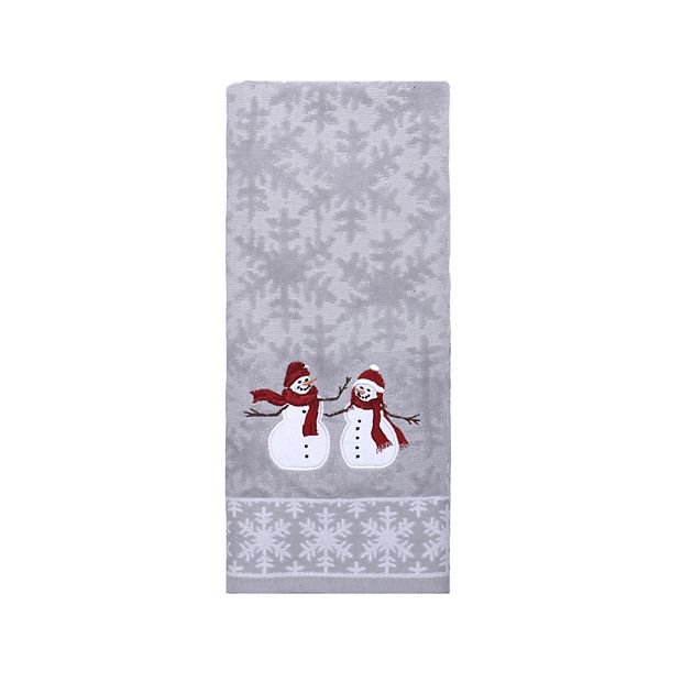 St. Nicholas Square Christmas Kitchen Print Towels, Set of 2, One Hanging  Tie-Top with Button Loop Cotton Terry Towel Snowman Family for and  Household