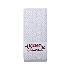 St Nicholas Square Red Christmas Plaid M Monogram Hand Towel Set, 2 piece  