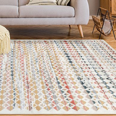 Superior Numair Abstract Geometric Diamonds Indoor Area Rug or Runner