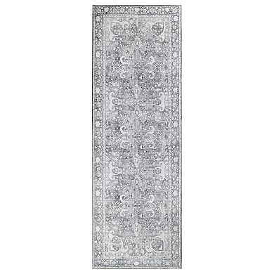 Superior Riggs Bohemian Oriental Medallion Indoor Charcoal Area Rug