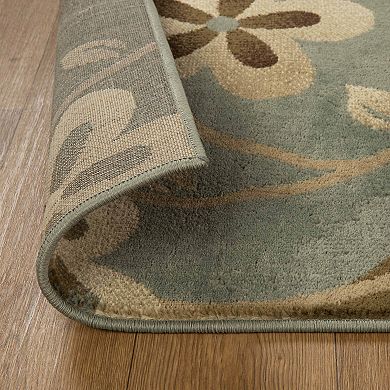 Superior Modern Bohemian Oversized Flower with Vines Power-Loomed Indoor Area Rug or Runner