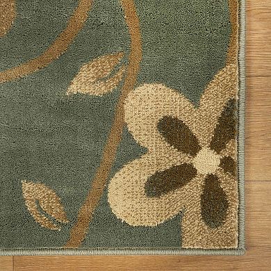 Superior Modern Bohemian Oversized Flower with Vines Power-Loomed Indoor Area Rug or Runner