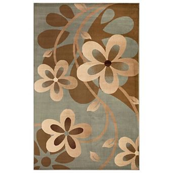 Superior Modern Bohemian Oversized Flower with Vines Power-Loomed Indoor Area Rug or Runner