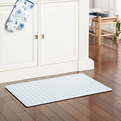 Martha Stewart Amber Floral Daisy Stripe Reversible Water Resistant Kitchen Mat