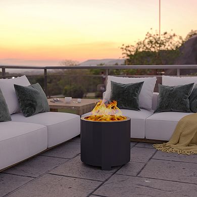 Flash Furniture Titus Commercial Grade 19.5-in. Smokeless Outdoor Firepit with Waterproof Cover