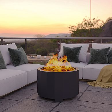 Flash Furniture Titus Commercial Grade 27-in. Smokeless Outdoor Firepit with Waterproof Cover