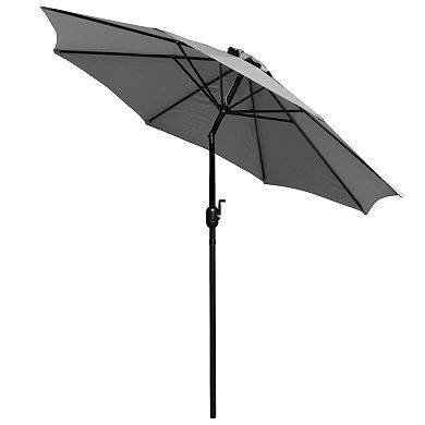 Flash Furniture 9-ft. Round Crank & Tilt Umbrella with Standing Umbrella Base