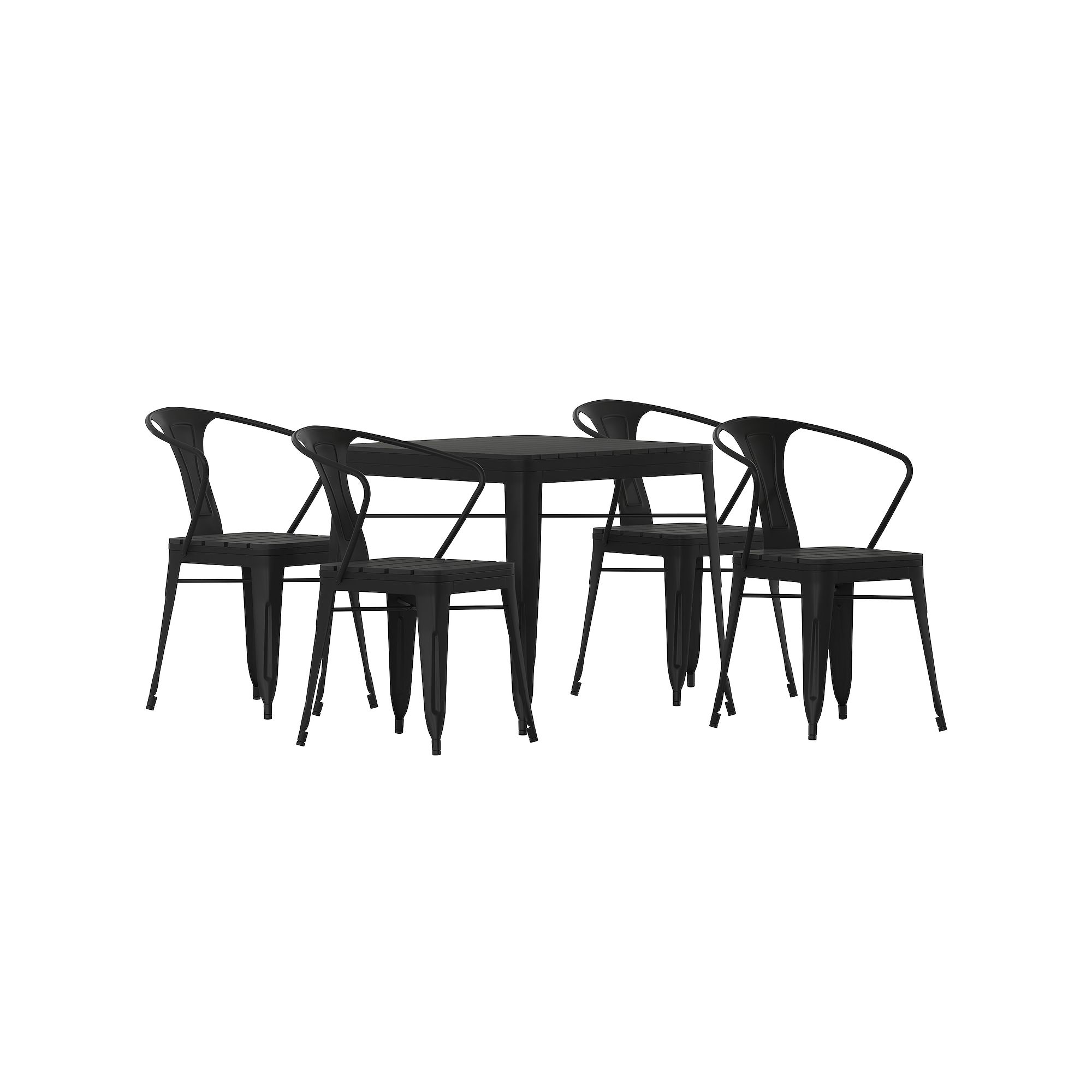 Flash Furniture Helvey Indoor / Outdoor Table & Chairs 5-piece Set, Black