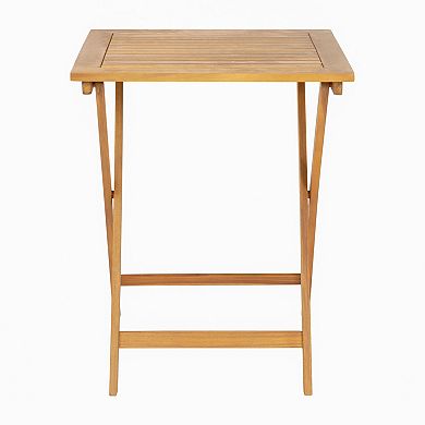 Flash Furniture Martindale Acacia Wood 24' Square Folding Patio Table
