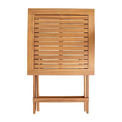 Flash Furniture Martindale Acacia Wood 24' Square Folding Patio Table