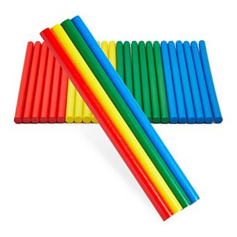 24 Pack Colored Rhythm Sticks for Kids Classroom, Bulk Toddler Music Toys, Percussion Instruments (8 in 4 Colors)