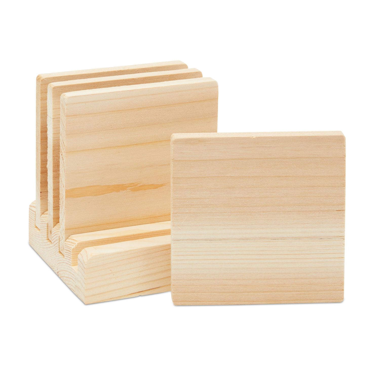 10 Pieces Unfinished Wood Coasters, 4 inch Round Acacia Wooden Coasters for Crafts with Non-Slip Silicon Dots for DIY Stained Painting Wood