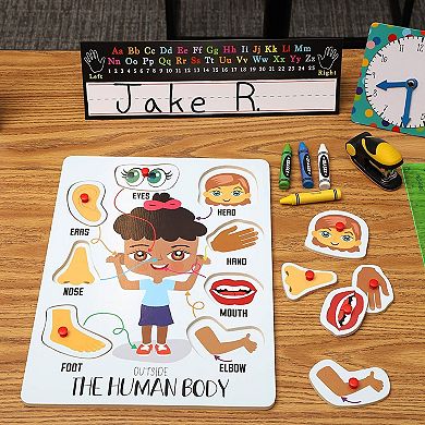 Educational Wood Peg Anatomy Puzzle Game for Kids, Human Body Parts (2 Pack)