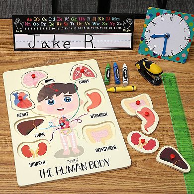 Educational Wood Peg Anatomy Puzzle Game for Kids, Human Body Parts (2 Pack)