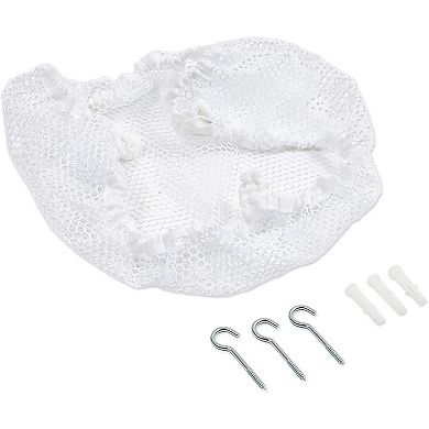 Stuffed Animal Storage Hammock for Small Soft Toys (White, 32 x 24 Inches)