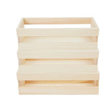 Bright Creations Wooden Trays Set with Handle, Crates for Storage ...