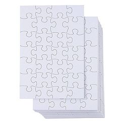 Bright Creations 24 Sheets Blank Puzzles to Draw On Bulk, 5.5 x 4 Inch  Jigsaw Puzzle Pieces for DIY, Arts and Crafts Projects