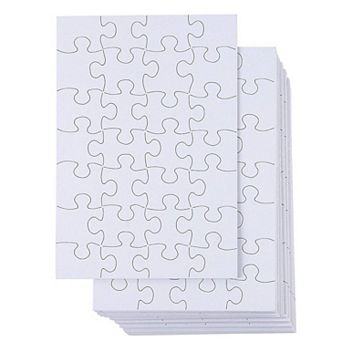 48 Pack Blank Puzzles to Draw On, 6 x 8 Inch Puzzle Pieces for DIY, Arts and Crafts Projects (28 pc Each)