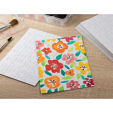 48 Pack Blank Puzzles to Draw On, 6 x 8 Inch Puzzle Pieces for DIY, Arts and Crafts Projects (28 Pieces Each)
