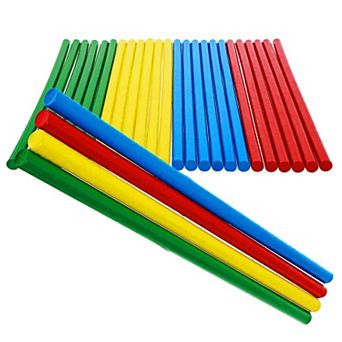 24 Pack Rhythm Lummi Music Sticks for Kids, Bulk Set Percussion Musical Instruments for Classroom, 4 Colors (12 In)