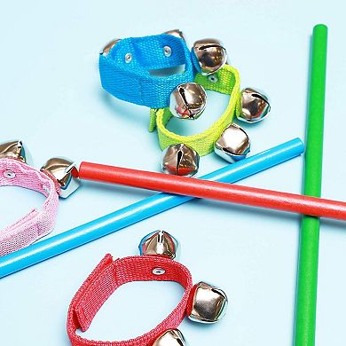 24 Pack Rhythm Lummi Music Sticks for Kids, Bulk Set Percussion Musical Instruments for Classroom, 4 Colors (12 In)