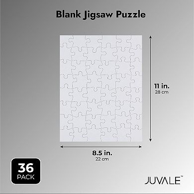 48 Piece Blank Jigsaw Puzzles for Kids to Draw and Write on (8.5 x 11 In, 36 Sheets)