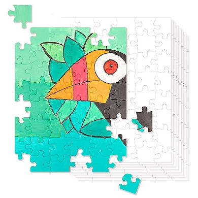 48 Piece Blank Jigsaw Puzzles for Kids to Draw and Write on (8.5 x 11 In, 36 Sheets)