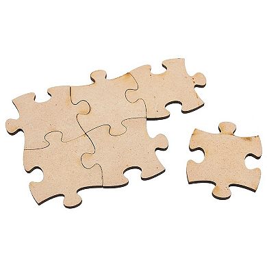 100 Blank Wooden Puzzle Pieces for Crafts, DIY Unfinished Jigsaw Puzzles (1.9 x 1.6 In)