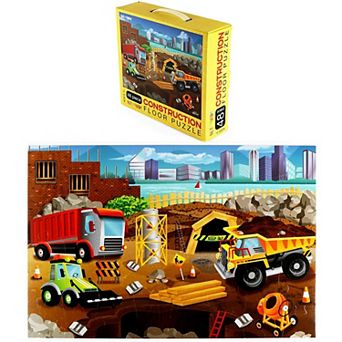 48 pc Giant Construction Floor Puzzle for Kids Ages 3-5 and 4-8, Toddler Preschool Learning (2 x 3 Feet)