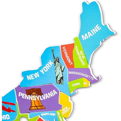U.S. Puzzle Map with 44 Magnetic Pieces (19 x 13 Inches)