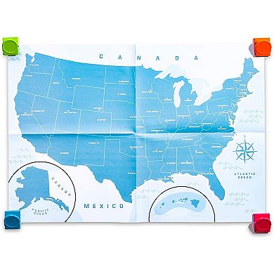 U.S. Puzzle Map with 44 Magnetic Pieces (19 x 13 Inches)