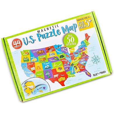 U.S. Puzzle Map with 44 Magnetic Pieces (19 x 13 Inches)