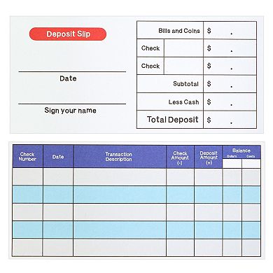 150 Sheets Checkbook for Kids with Deposit Slip and Check Register, Ages 3-14